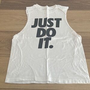Nike White Sleeveless T-shirt - Medium